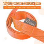 HIKISS Long Dog Leash Obedience Recall Training Agility Lead with Thickening Material for Large Dog - 15ft 20ft 30ft 50ft 100ft Training Leash(Orange 15ft)