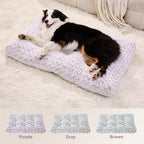 Orthopedic Dog Bed for Dogs, Calming Plush Dog Mat with Thick Cushion Support, Washable Fluffy Pet Bed with Non-Slip Bottom, Soft Indoor Dog Crate Bed (Purple, 23.0" L x 18.0" W x 3.0" Th)