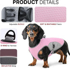 Dog Cooling Vest for Small Dogs, Cooling Jacket for Dogs with Mesh and D Ring, Dog Reflective Stripe Jacket for Hot Weather, Pink-S