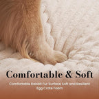 Medium Dog Bed Orthopedic Foam with Waterproof Lining | Egg crate foam for joint support. Soft plush surface. Non-slip bottom. Removable & machine washable cover. OEKO-TEX certified