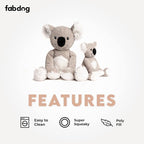 fabdog Floppies Plush Dog Toy - Cute & Durable Squeaky Dog Toys - Best Squeak Toy for Puppies and All Breeds | Ideal Pet Gift| Small Koala