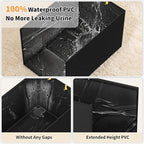 Aokeyee Black High Side Cat Litter Box Enclosure Splash Guard | All-Inclusive Waterproof, 27.16x21.65x16.53, Foldable Anti-Leakage Dust Control