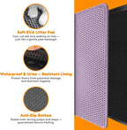 Cat Litter Mat 31"x24",Double Layer EVA Litterbox Mat Purple | Extra Large, Honeycomb, scatter control, Waterproof, non-slip, Odor-free, easy clean, washable, durable, floor protector