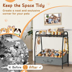 Lomivra Large Dog Toy Basket (23.6"x11.2"x9.7"), Dogs Toy Bin with Storage Organizer, Trapezoid Toy Box for Dog Stuff Accessories, Pet Toy Storage Holder Chest for Cat Dogs Essential Supplies