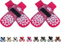 EXPAWLORER Anti Slip Dog Socks to Prevent Licking Paws, Dog Shoes for Hot Pavement, Dog Booties for Small Medium Large Senior Dogs, Traction Control Boots & Paw Protectors for Hardwood Floors Rose