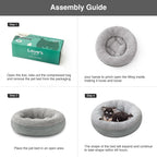 Love's cabin Round Donut Cat and Dog Cushion Bed, 24in Pet Bed for Small or Medium Dogs, Anti-Slip & Water-Resistant Bottom, Soft Durable Fabric Pet Beds, Washable Calming Cat Bed Pure Gray