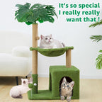 Woochpet Large Cat Tree for Indoor Cats, Multi-Functional Comfy Cat Bed-48in Tall Cat Tower with Scratching Post, Cozy Hammock for Kittens and Adult Cats, Cute Condo with Toy