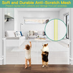 Reinforced 60" Wide Retractable Baby Gate with Reinforced Rods, 5 ft Retractable Dog Gate Indoor/Outdoor Baby Gate Retractable Gate - Bottom Anti-Escape, White | Indoor/Outdoor Retractable Dog Gate, Space-Saving, Easy One-Hand Operation, Scratch-Resist...
