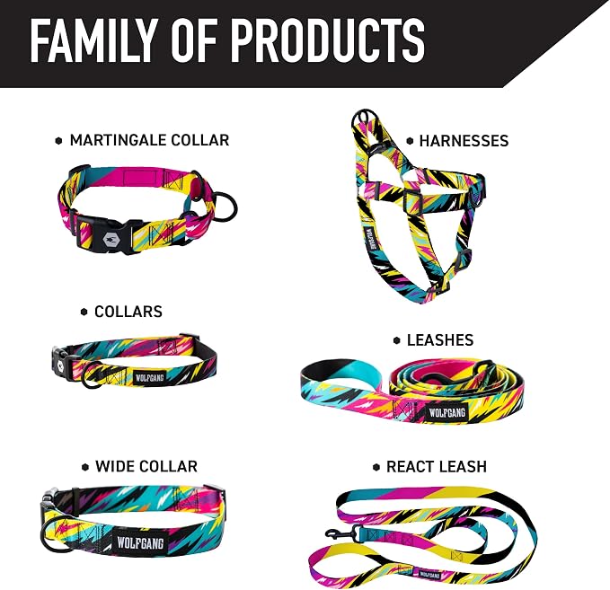 Wolfgang Heavy Duty Dog Leash, Pull-Tested for Walking & Training, FuzzyTails Print, Small