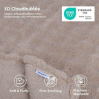 Dog Blankets Washable Pet Blanket - Fluffy Fuzzy Cat Puppy Blanket with Premium 300GSM 3D Fleece Bubble for Pet Kitten Doggy, Linen, 40x60IN