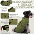 Queenmore Small Dog Sweaters, Soft Fleece Vest Pullover Dog Jacket with Leash Hole, Warm Winter Dogs Clothes Cold Weather Doggy Dachshund Sweater for Small Dogs Cats Boy or Girl (Army Green, XS)