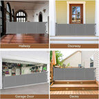 Miumoon 200 inch Reinforced Retractable Baby Gates 42 inch Tall | Retractable Dog Gate with No Crawl Through Reinforced Strip, 16 FT Extra Long Retractable Gate Outdoor, Garage Gate