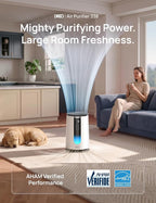 DREO HEPA Air Purifier for Home, AHAM VERIFIDE Air Cleaner for Bedroom, Pets, Smoke, Dust, Pollen & Odors, PM2.5 Monitor, Auto, Turbo & Quiet Sleep Mode, 4 Speeds, Scent Diffuser, DR-HAP008 (Dreo 338)