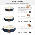 Love's cabin Round Donut Cat and Dog Cushion Bed, 30in Pet Bed for Medium or Large Dogs, Anti-Slip & Water-Resistant Bottom, Soft Durable Fabric Pet Beds, Washable Calming Cat Bed, Navy Blue