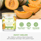 Pet House Candles, Long Lasting, Air Freshening, Scented Candles for Pet Odor, 60 Hour Burn Time - Pina Colada and Juicy Melon, 9 oz, 2 Pack