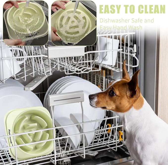 Slow Feeder Dog Bowls for Large Dogs | Non-Slip Base, Anti-Choking Design, Reduces Bloating & Overeating, Easy to Clean, 4 Cups