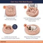 Petloox Donut Dog Bed - Premium Comfort for Anxiety Relief - Fluffy & Calming Design with Ultra-Plush Support | Cozy Round Dog Bed with Super Soft Circle Style (Pink, Small)
