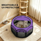 Siedihit Dog Cat Playpen, Puppy Pet Playpen, Small Dogs Tent Crates Cage | Indoor/Outdoor, Portable Pop Up Dog Kennel Playpen with Carrying Case for Dogs/Cats/Rabbits,Purple