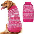 HOMIMP Dog Sweater Argyle - Warm Sweater Winter Clothes Puppy Soft Coat, Ugly Dog Sweater for Small Medium and Large Dogs, Pet Clothing Boy Girl Pink