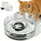 Glass Cat Water Fountain 88oz/2.6L, Cat & Dog Water Fountain for Drinking, Ultra-Quiet Glass Water Fountain for Cats Indoor, Pet Water Fountain for Multi-Cat Homes, Automatic Water Dispenser for Cats