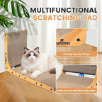 Cardboard Cat Scratcher for Indoor Cats, 26.8 Inch L Shaped Vertical Cat Scratching Board with Ball Cat Toy, Large Cardboard Cat Scratcher Pad