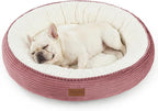 Love's cabin Round Donut Cat and Dog Cushion Bed, 30in Pet Bed for Medium or Large Dogs, Anti-Slip & Water-Resistant Bottom, Soft Durable Fabric Pet Beds, Washable Calming Cat Bed, Dusty Rose