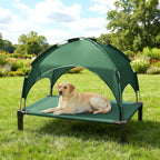 Elevated Dog Bed with Removable Canopy, Sun Protection Shade Tent Dog Cot | Portable Outdoor Dog Bed, Raised Pet Cooling Cot Bed for Dogs, 51in
