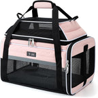 Lekereise Top-Expandable Pet Carrier 17x11x9.5 Inch Alaska Hawaiian Airline Approved Soft Sided Underseat with Locking Safety Zippers Anti-Scratch Mesh
