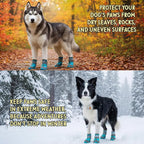 Dog Boots – Breathable Paw Protectors, Anti-Slip Sole (4 Pack, Size 3, Blue), for Small Dogs | Hiking, Hot Pavement & Winter Snow | Adjustable Straps with Reflective Safety Design