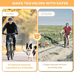 Hands Free Dog Bike Leash - Heavy Duty Bicycle Attachment with Quick Connect & Buffer Rope, Fit Leash for Medium Large Dogs - Cycling, Jogging, Outdoor Exercise (Black)