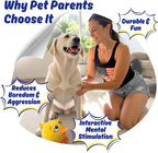 Ducky 3 in 1 Plush Duck Dog Chew Toy with Squeaky Ball Inside for Aggressive Chewers, Super Interactive, No Stuffing, Strong Tough Heavy Durable, Birthday Gift Box for Small & Large Breeds