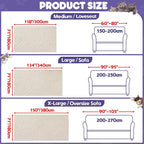 Loiion Cat Scratch Proof Furniture Protector Waterproof Sofa Cover 134"x71" | Pet-Friendly Couch Protector, Anti-Scratch & Anti-Slip Sofa Cover For Cats Dogs Kids, Machine Washable