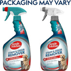 Simple Solution Extreme Stain & Odor Remover, Pee Cleaner, 32oz (Pack of 2) | Dog Stain & Odor Remover, Pet Urine Enzyme Cleaner, Dog Urine Carpet Cleaner, Pet Odor Eliminator, Carpet Stain Remover