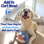 Sharky 3 in 1 Plush Shark Dog Chew Toy with Squeaky Ball Inside for Aggressive Chewers, Super Interactive No Stuffing, Strong Tough Heavy Durable, Birthday Gift Box for Small & Large Breed