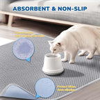 Cat Litter Mat 47" x 35" XL, Washable Urine-Proof Non-Slip Gray | Machine Washable, Upgraded Felt & Fabric Material Litter Mat for Fewer Creases, Hold 3-4 Litter Boxes, Soft on Paws