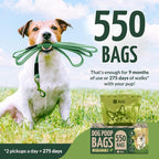 Reli. Biodegradable Dog Poop Bags (550 Count, Bulk) (Large Single Roll - Dispenser Box) | 9x13" Large Dog Bags for Poop | Green, Eco-Friendly | Oxobiodegradable Pet Waste Disposal | Unscented