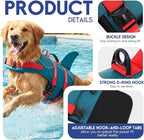 ASENKU Dog Life Jacket - Pet Safety Vest for Swimming & Boating, Shark Life Jacket with Floatation, Dog Lifesavers Swimsuits for Small Medium Large Dogs (ForestGreen, S)