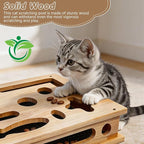 Cat Scratch Puzzle Enrichment Box for Indoor, with 3 Balls & 1 Wand | Integrated Cat Nail File Scratcher with Sandpaper Liner - Stress Free Alternative to Clippers & Grinders for Indoor Cats (L)