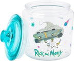 Silver Buffalo Rick and Morty Falling Ship, Glass Jar with Lid | Out of, Cookie Snack Candy, Small Size