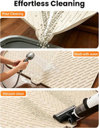 Cat Litter Mat, 47"x37" Extra Large Litter Box Mat, Silicone Mat, Beige | Waterproof Litter Trapping Mat for Scatter Control, Soft on Cat Paws Non-Slip Easy to Clean