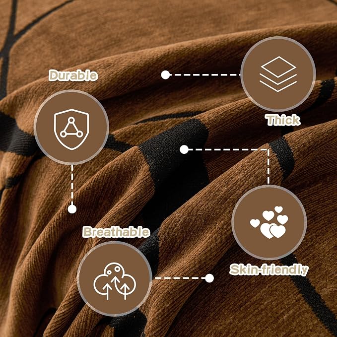Couch Cover Washable for Dogs, Chenille Loveseat Sofa Covers Pet Friendly Marble Patterned Couch Covers Thick Dark Brown Soft Slipcover, 71" x 118"