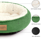 Love's cabin Round Donut Cat and Dog Cushion Bed, 20in Pet Bed for Cats or Small Dogs, Anti-Slip & Water-Resistant Bottom, Super Soft Durable Fabric Pet beds, Washable Luxury Bed Green Stripe