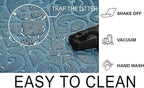 PetLike Cat Litter Box Mat, Thick Kitty Litter Trapping Mat, Durable,Waterproof &Washable with Non-Slip Backing, Soft on Kitty Paws and Easy to Clean, BPA Free