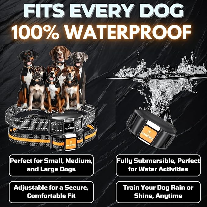 Dog Shock Collar with Remote, Unmatched 4-Mile Range, Night-Light Mode, Training Guide Included, 124 Training Levels & 4 Modes, Beep Vibration Shock, Waterproof Rechargeable, Fits All Dogs (2 Collars)