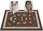 Glittme Cat Litter Mat with Non-Slip Bottom Litter Box Mat 33"X22" Litter Trapping Mat Easy to Clean Washable Cat Food Mat for Kitty,L