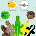 No Stuffing Dog Squeak Toys, 5 Pack Chew Toys for Small to Large Puppies | Durable Plush Puppy Teething Toys, Interactive to Keep Pets Busy, Toss Fetch Tug Play, Best Birthday Gift