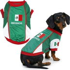 Parisian Pet Dog Mexico Jersey - Breathable Mesh Puppy Football Jersey - Lightweight Stretch Sporty Dog Mexican Outfit - Summer Shirts for Large Dogs - Soccer Jersey for Dogs - Sportswear Pet Clothes