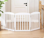 SPIRICH Dog Gate Indoor, Dog Gates for Doorways, Stairs, The House, Wooden Freestanding Foldable Pet Gate, Extra Wide Step Over Puppy Gate, 3 Panels, White