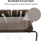 Cooling Elevated Dog Bed for Large Dogs – Waterproof Raised Dog Cot with Slope Headrest, Breathable Teslin Mesh, Durable & Portable Pet Bed for Indoor and Outdoor Use, Brown