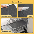 Pieviev Silicone Dog Cat Food Bowl Mat, Waterproof Raised Edge, 24'' x 16'' | Food-Grade Bpa-Free Pet Food Mat, Waterproof & Non-Slip, Raised Edges Contains Spills & Drips, Fits Pet Bowls and Fountains